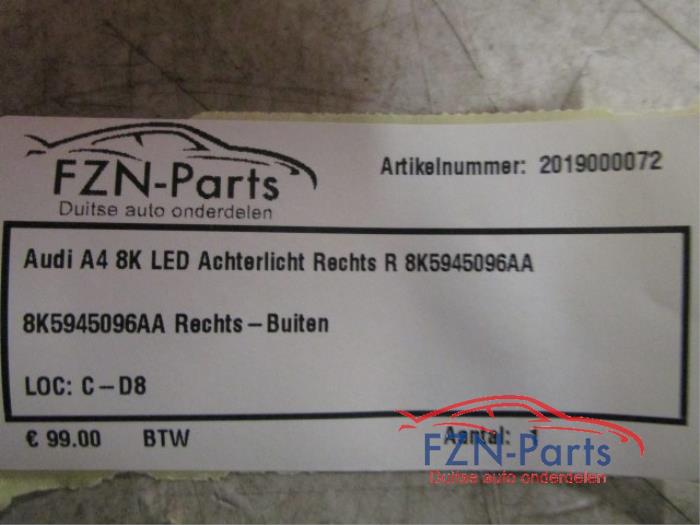 Audi A4 8K LED Achterlicht Rechts R