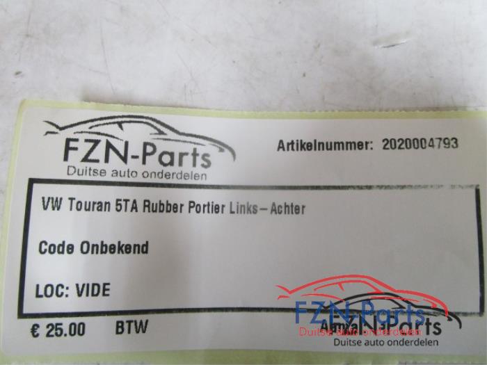 VW Touran 5TA Rubber Portier Links-achter