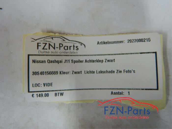Nissan Qashqai J11 Spoiler Achterklep Zwart