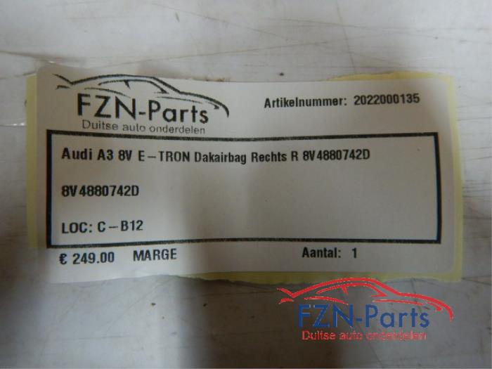 Audi A3 8V E-TRON dakairbag Rechts R