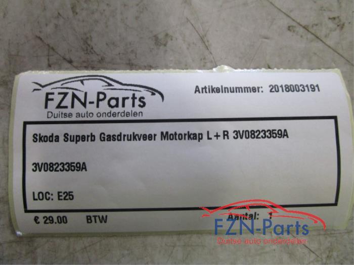 Skoda Superb Gasdrukveer Motorkap L+R