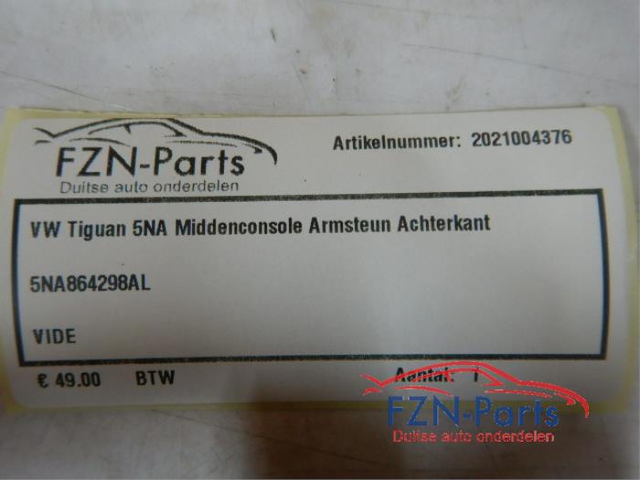 VW Tiguan 5NA Middenconsole Armsteun Achterkant
