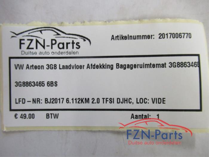 VW Arteon 3G8 Laadvloer Afdekking Bagageruimtemat