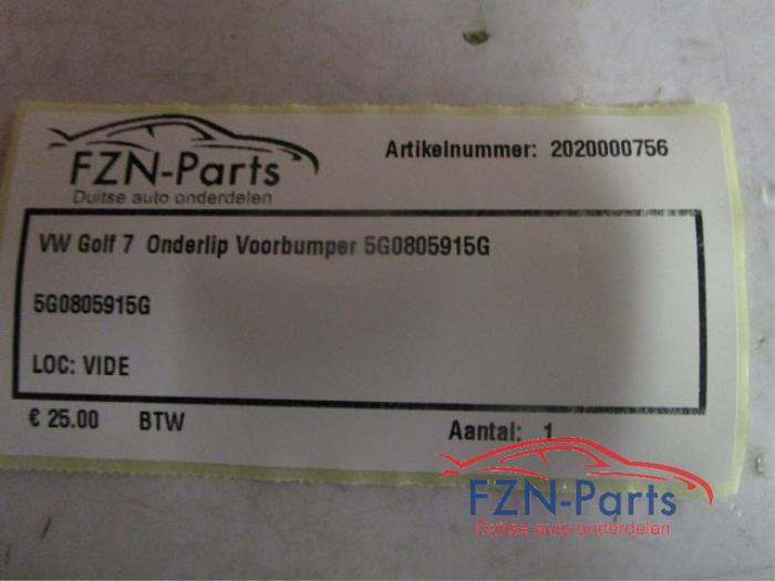 VW Golf 7 Onderlip Voorbumper