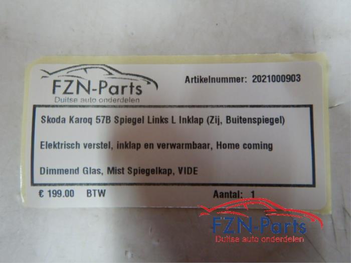 Skoda Karoq 57B Spiegel Links L Inklapbaar ( Zij , Buitenspiegel )