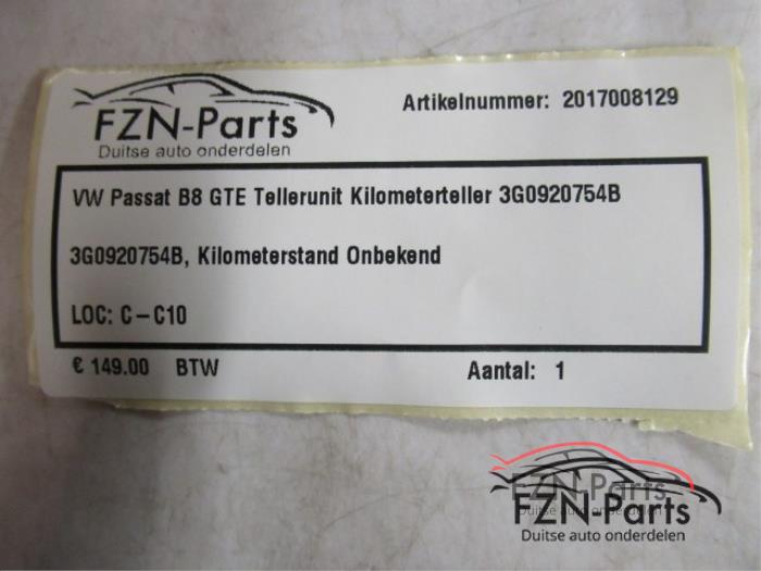 VW Passat B8 GTE Tellerunit Kilometerteller