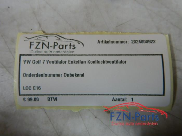 VW Golf 7 Ventilator Enkelfan Koelluchtventilator