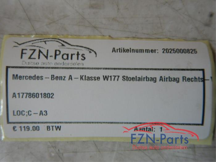 Mercedes-Benz A-Klasse W177 Stoelairbag Rechts-voor