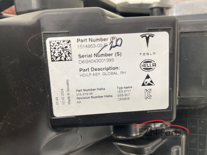 Tesla Model 3 Koplamp Rechts VOLLED