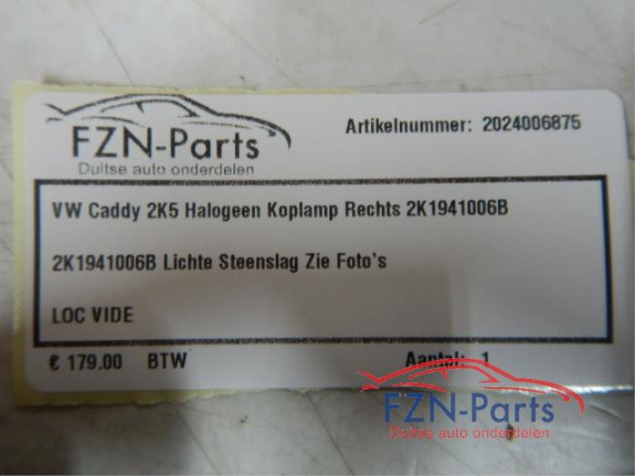 VW Caddy 2K5 Halogeen Koplamp Rechts