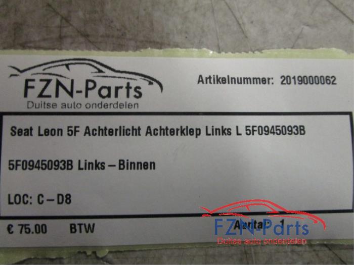 Seat Leon 5F Achterlicht Achterklep Links