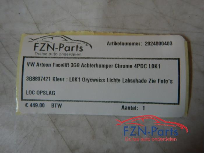 VW Arteon Facelift 3G8 Achterbumper 4PDC L0K1