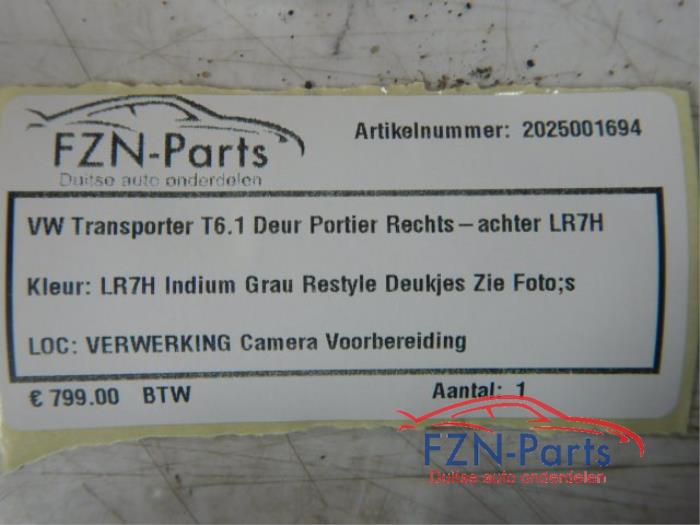 VW Transporter T6.1 Deur portier Rechts-achter LR7H Kleur: LR7H Indium grau Restyle deukje zie fotosCamera voorbereidingPortier deur achterzijde Rechts grijs 2.0 TDI 137972 01-07-2019 07-03-2024
2.0 TDI 114844 01-04-2015 01-12-2019
2.0 TDI 4motion 114870 01-06-2015 01-12-2019
2.0 TDI 4motion 116204 01-08-2015 07-03-2024
2.0 TDI 114839 01-04-2015 01-07-2019
2.0 TDI 114864 01-04-2015 01-12-2019
2.0 TSI 114881 01-04-2015 01-07-2019
2.0 TDI 4motion 114857 01-06-2015 01-12-2019
2.0 TDI 114894 01-04-2015 07-03-2024
2.0 TDI