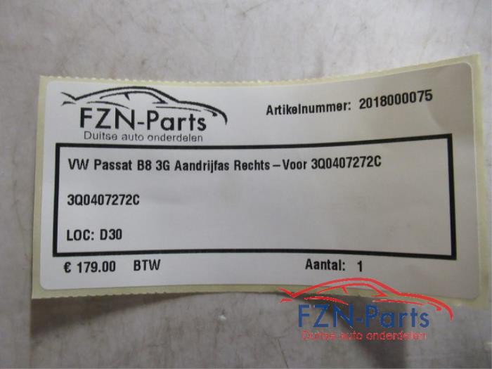 VW Passat B8 3G Aandrijfas Rechts-Voor