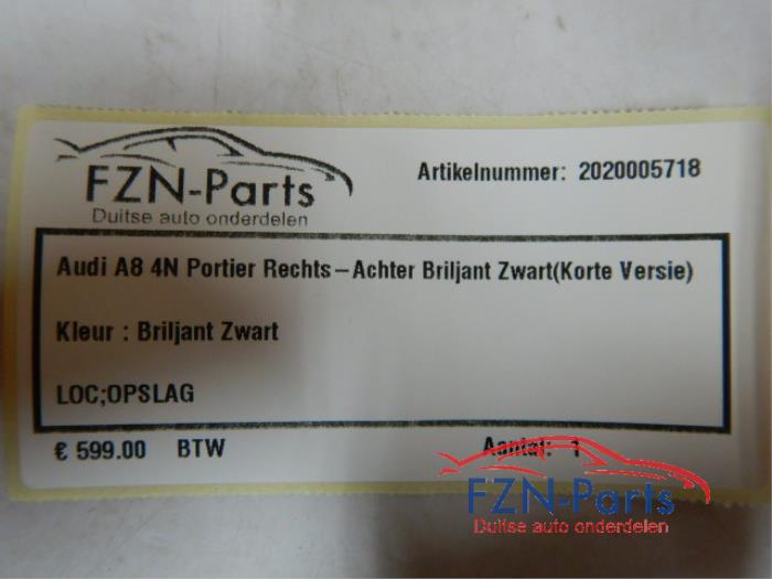 Portier 4Deurs rechts-achter Audi A8 (22723823)