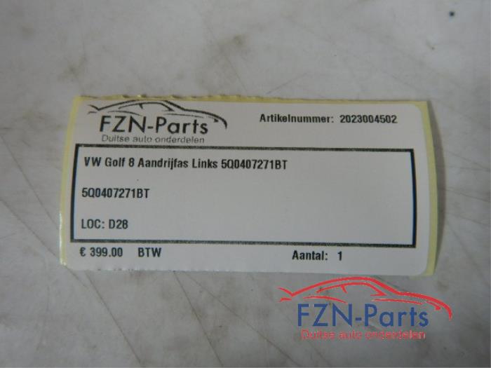 VW Golf 8 Aandrijfas Links voor