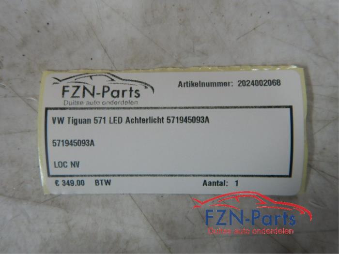 VW Tiguan 571 LED Achterlicht Midden Achterklep