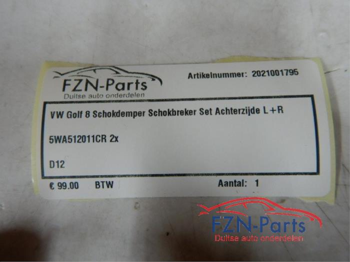 VW Golf 8 Schokdemper Schokbreker Set Achterzijde L+R