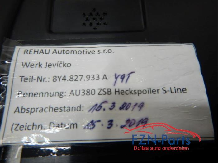 Audi A3 8Y S-Line Spoiler Achterklep LY9T