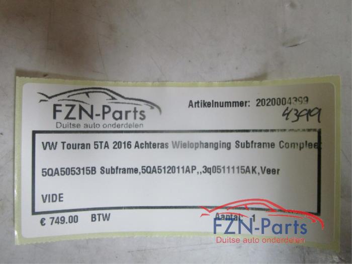 Achteras voorwielaandrijving Volkswagen Touran (22744334)