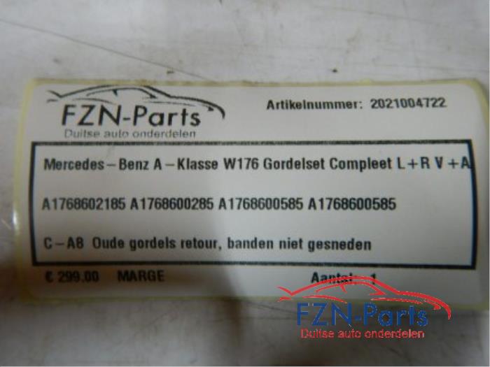 Veiligheidsgordel set voor + achter Mercedes A-Klasse (22738247)