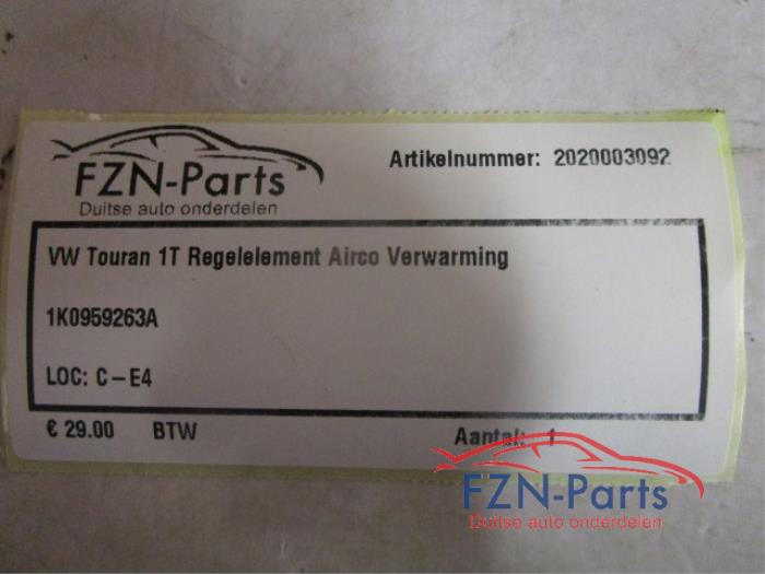 VW Touran 1T Regel Element Airco Verwarming