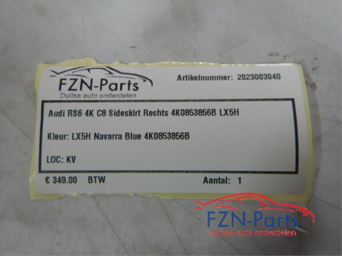 Audi RS6 4K C8 Sideskirt Rechts Blauw