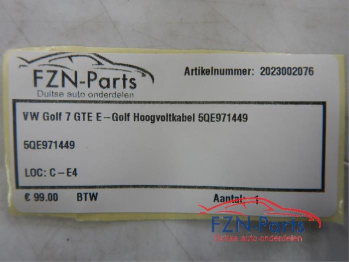 VW Golf 7 GTE E-Golf Hoogvoltkabel