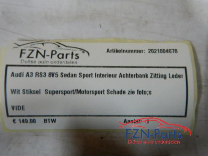 Audi A3 RS3 8V5 sedan sport interieur achterbank zitting leder
