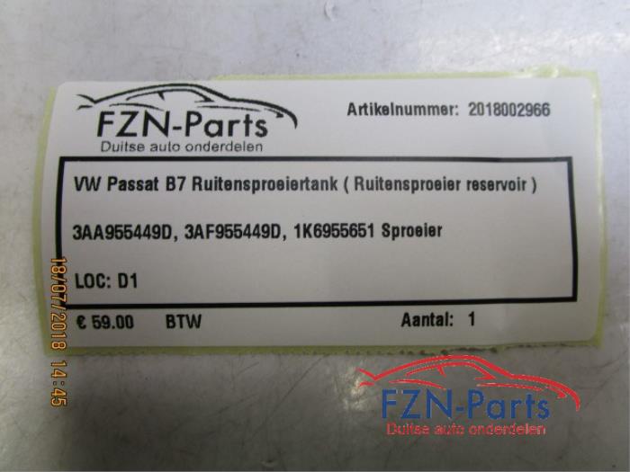 Ruitensproeiertank voor Volkswagen Passat (22739497)