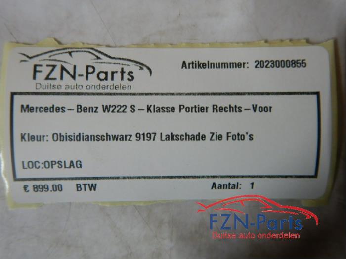 Portier 4Deurs rechts-voor Mercedes S-Klasse (22723020)
