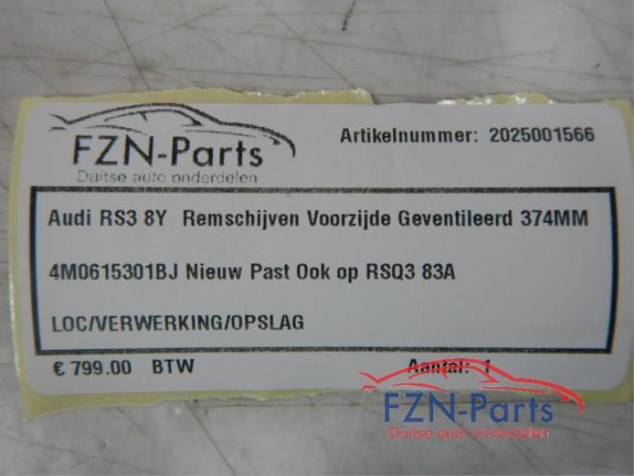 Remschijf voor Audi RS3 (22741139)