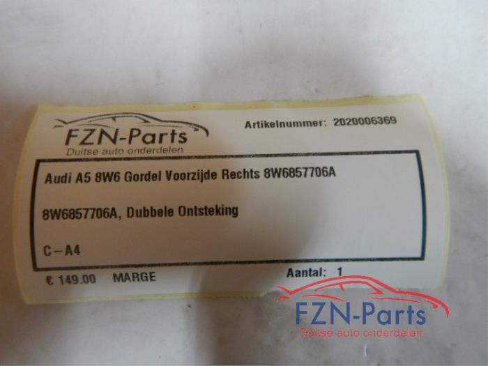 Audi A5 8W6 Gordel Voorzijde Rechts