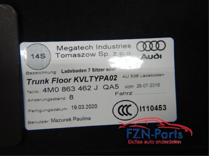 Vloerplaat bagageruimte Audi Q7 (22741888)