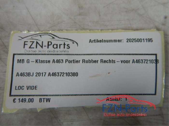 Portierrubber 4Deurs rechts-voor Mercedes G-Klasse (22740722)