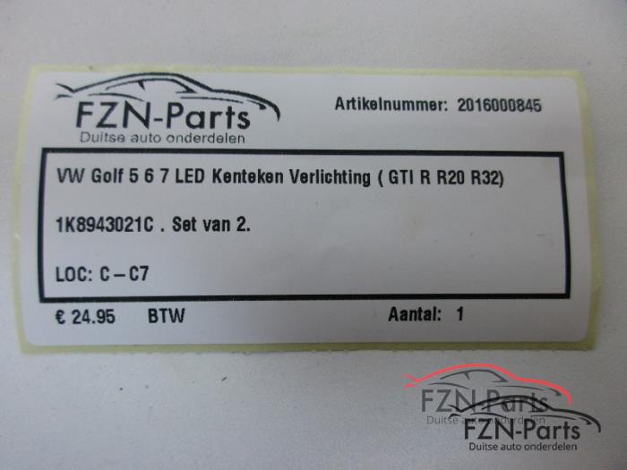 VW Golf 5, 6, 7 LED Kenteken Verlichting ( GTI R R20 R32 Golf )