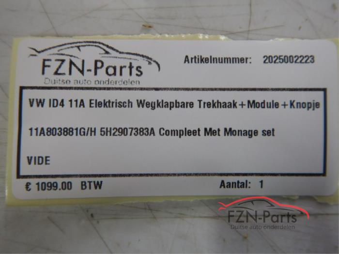 VW ID4 11A Elektrisch Wegklapbare Trekhaak+Module+Knopje