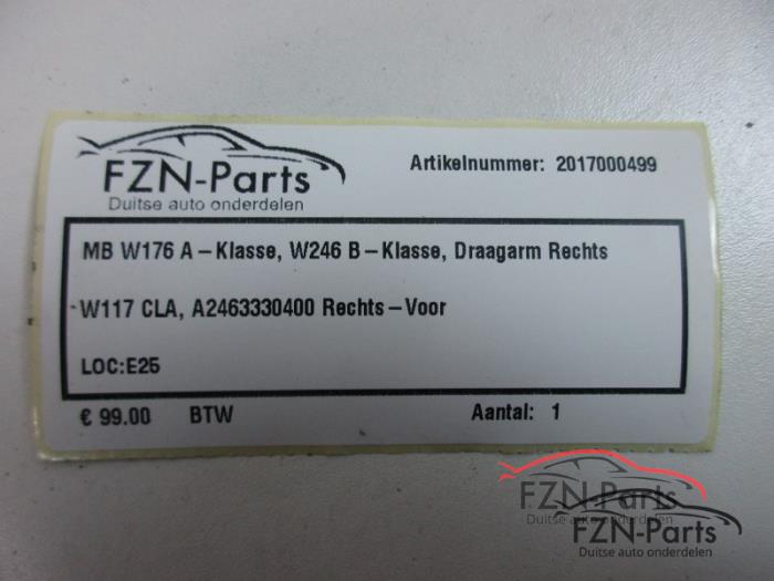 Mercedes-Benz W176 A-Klasse, W246 B-Klasse, Draagarm Rechts