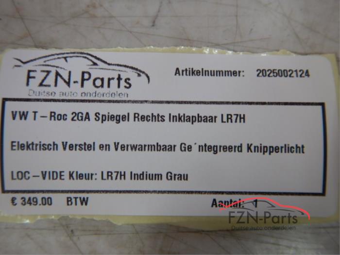 VW T-Roc 2GA (Zij,Buitenspiegel) Spiegel Rechts Inklapbaar LR7H