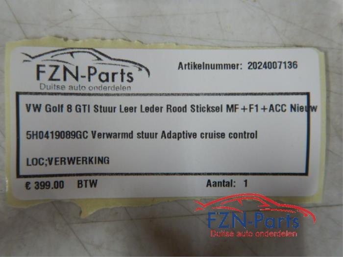 VW Golf 8 GTI Stuur Leer Leder Rood Stiksel MF+F1+ACC Nieuw