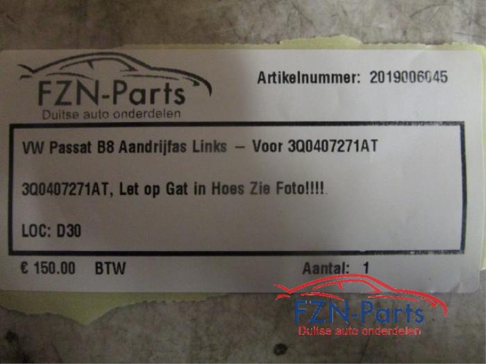 VW Passat B8 Aandrijfas Links-Voor