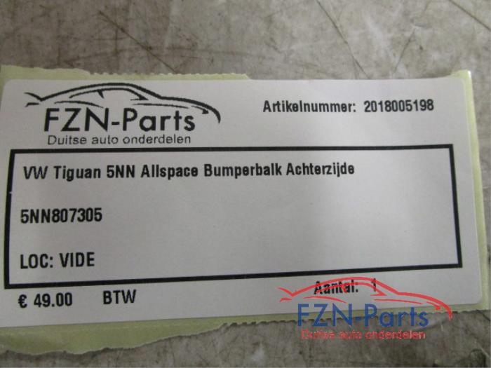 VW Tiguan 5NN Allspace Bumperbalk Achterzijde