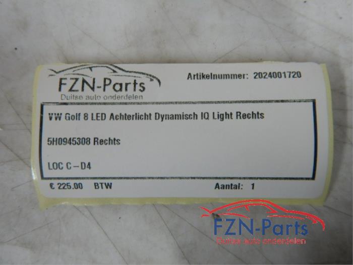 VW Golf 8 LED Achterlicht Dynamisch IQ-Light Rechts