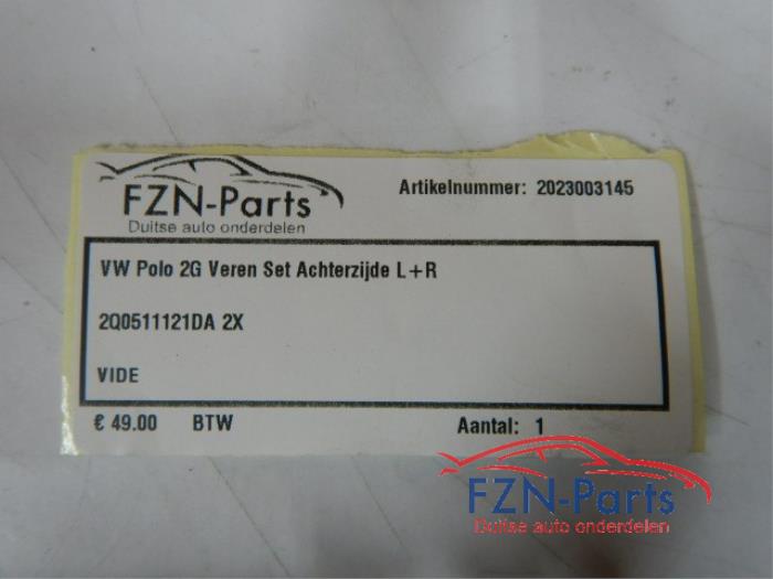 VW Polo 2G Veren Set Achterzijde L+R
