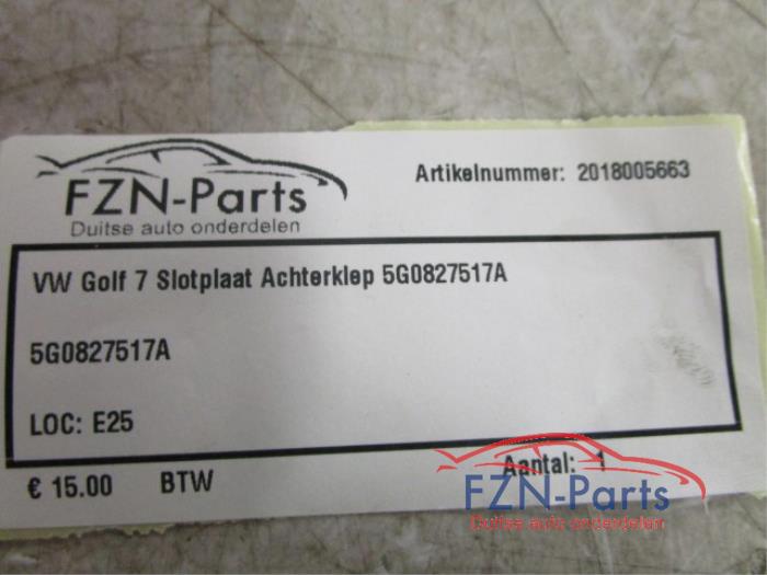 Slotplaat voor Volkswagen Golf (22739827)