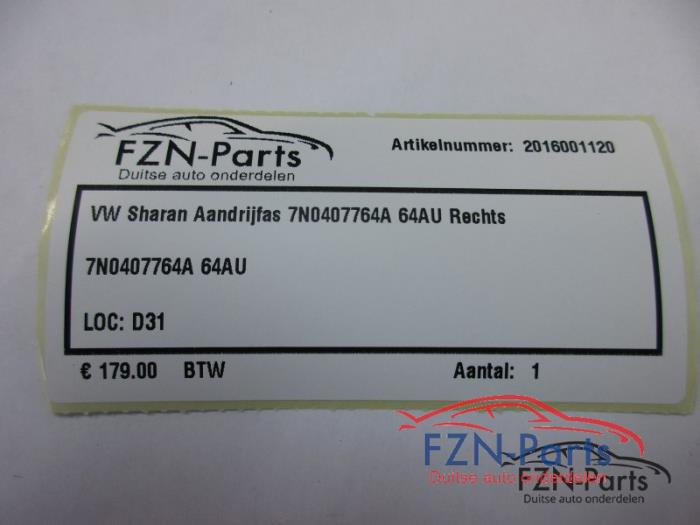 Aandrijfas rechts-voor Volkswagen Sharan (22725913)