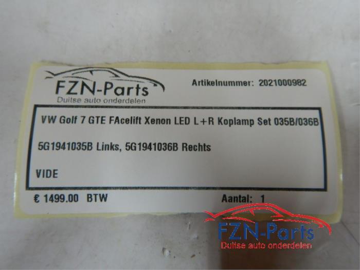 VW Golf 7 GTE Facelift Xenon LED L+R Koplamp Set