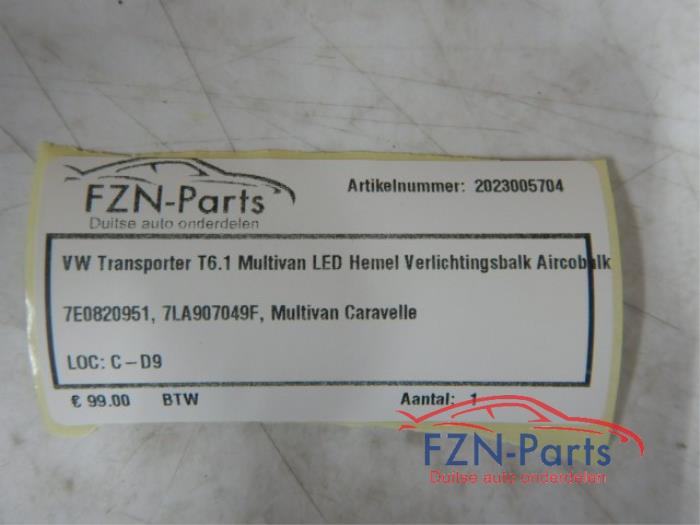 VW Transporter T6.1 Multivan LED Hemel Verlichtingsbalk Aircobalk