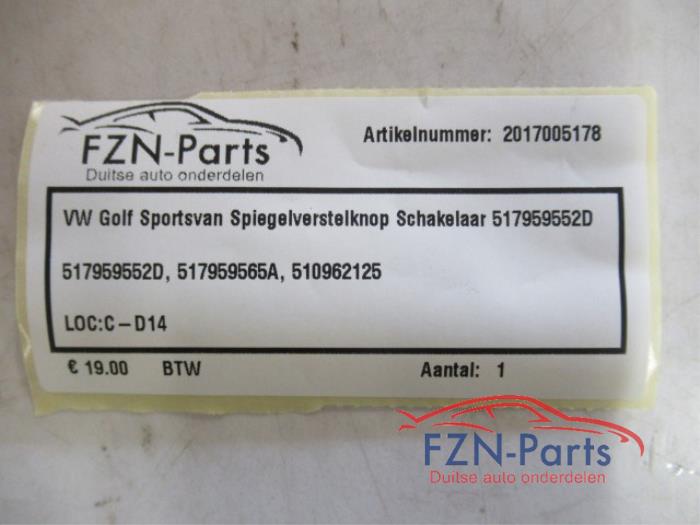 Spiegel Schakelaar Volkswagen Golf Sportsvan (22743528)