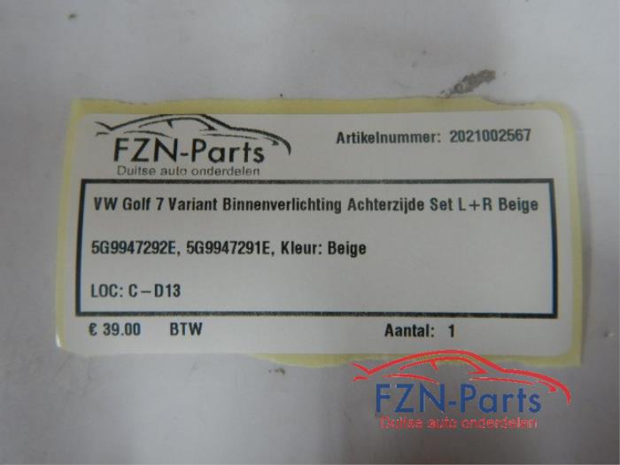 VW Golf 7 Variant Binnenverlichting Achterzijde Set L+R